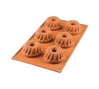 silikomart | SF058 Stampo in Silicone per Monoporzioni MINI GUGELHUPF | Confezione da 1 Stampo per Dolci, Antiaderente, 6 Cavità, Ø 70 h 36 mm, Made in Italy