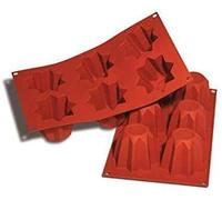 Silikomart SF100 Stampo Silicone 6 Mini Pandoro 75x75 mm Made in Italy