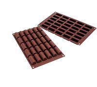 Silikomart | SF129 Stampo in Silicone per Monoporzioni MINI BUCHE | Confezione da 1 Stampo per Dolci, Antiaderente, 30 Cavità, 44 x 18 h 20 mm Volume 30 x 14 ml Tot. 420 ml