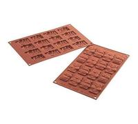 Silikomart | SF199 Stampo in Silicone per Monoporzioni FUNNY OWLS CHOCO TAGS, Antiaderente, Confezione da 6 Stampi per Dolci, 62 x 40 h 8 mm Volume 4 x 11 ml 4 x 9,2 ml 4 x 11 ml 4 x 9,2 ml