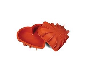Silikomart | SFT211 Stampo in Silicone Love, Antiaderente, Confezione da 1 Stampo per Dolci con Safe Ring, 205 x 186 mm, h 54 mm, Volume 1,1 l, Made in Italy