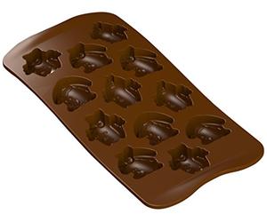 Silikomart SGC30 Stampo 12 Easter Friends, Silicone, Marrone