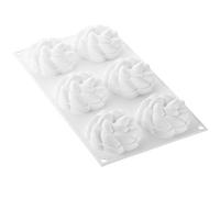 SILIKOMART KIT TARTE FLEUR DIAMETRO 8 CM STAMPO SILICONE + 6 ANELLI ANTIADERENTI