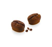silikomart Stampo in Silicone Caffè 110 Accessori Professionali per Cucina e Pasticceria con Cutter ABS, 8 Cavità da 110 ml, Forma Chicco di Caffè
