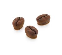 silikomart Stampo in Silicone Caffè 30 Accessori Professionali per Cucina e Pasticceria con Cutter ABS, 15 Cavità da 30 ml, Forma Chicco di Caffè