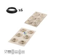 SILIKOMART STAMPO IN SILICONE KIT MINI TARTE TWIST + 6 ANELLI 3D PER TORTE