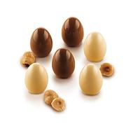 silikomart | Stampo in Silicone per Cioccolatini CHOCO EGG, Antiaderente, 15 Cioccolatini, Confezione da 1 Stampo per Dolci, Easy Choc, Ø 23 mm, h 30 mm, Volume 120 ml, Made in Italy