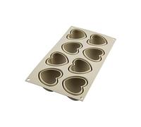 silikomart | Stampo in Silicone per Monoporzioni CUORICINO | Confezione da 1 Stampo per Dolci, Antiaderente, 65 x 65 h 39 mm, Volume 768 ml, 8 Cuoricini, 3D Design, Made in Italy
