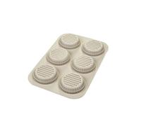 Silikomart | Stampo in Silicone per Snacks BURGER BREAD, Antiaderente, Confezione da 1 Stampo per 6 Panini Hamburger, Ø 80 h 20 mm, Made in Italy