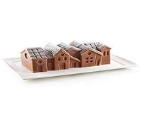 silikomart | Stampo in Silicone per Torta Moderna WINTER VILLAGE, Antiaderente, Confezione da 1 Stampo per Dolci, 3D Design, 88 x 218 mm, h 80 mm, Volume 1,2 ml, Made in Italy