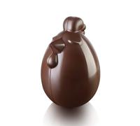 silikomart | Stampo per Cioccolato Termoformato Riutilizzabile LADY COCCA, Confezione da 4 Stampi per Uovo di Cioccolato, Forma Gallina, 250 x 150 h 58 mm, Made in Italy