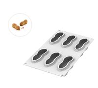 silikomart Stampo in Silicone Arachide 100 Accessori Professionali per Cucina e Pasticceria con Cutter ABS, 6 Cavità da 100 ml