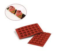Silikomart Stampo silicone savarin 24 cuori piccoli cuore cuoricini SF089 Rotex