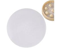 Silikon-Dampfgarer-Matte & Wiederverwendbares Dim Sum Netz | Antihaft-Dampfer Liner Für Brötchen & Knödel | Hitzebeständige Silikons-Unterlage Für Bambusdampfer | Weiß, 24-28cm Durchmesser, 1 STK