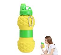 Silikon Faltbare Wasserflasche - 700ml Fruchtform | Lebensmittelchtes Silikon PP Material Faltbecher für Kinder und Erwachsene, Tragbare Reise Sportflasche für Schule Fitness und Outdoor Sport