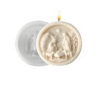 Silikonformen GießFormen Krippe - Rund 3D,GießFormen Silikon Kripp, Krippe Szene Form,silikon GießForm Weihnachtskrippe | Jesus Geburtskerze -Schimmel Weihnachten Diy Handwerk