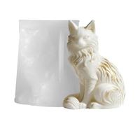 Silikongussform - Katze | Maine Coon Candle Mold | für DIY Harz Seife Schokolade 3D Tier Hitzebeständig Flexibel Weiß Transparent 1 Stück Bastel Zubehör Design Objekt Zubehör Design Objekt