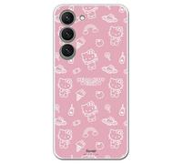 Siliona - Custodia flessibile trasparente per Samsung Galaxy S24 con motivo Hello Kitty motivo su rosa - Cover in TPU compatibile con Samsung Galaxy S24