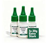 SILISTO 3 X 20 G colla istantanea estremamente forte tenuta Top della qualità, 3 pezzi, trasparente, 71022-3stk-