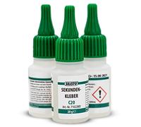 SILISTO 3 X 20 G colla istantanea estremamente forte tenuta Top della qualità, 3 pezzi, trasparente, 71022-3stk-