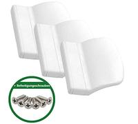 SILISTO Maniglia per porta in plastica, rettangolare, bianco, 3 pezzi, con viti incluse