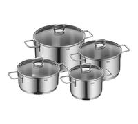 Silit Alicante - Set di pentole a induzione, 4 pezzi, con coperchio in vetro, in acciaio inox lucidato, a induzione, non rivestito, trasparente