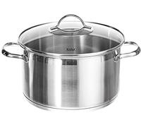 Silit Pentola Alta Ø 24 cm Agata Schuett Bordo Vetro Coperchio in Acciaio Inox lucidato induktionsgeeignet Lavabile in lavastoviglie