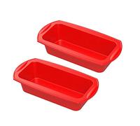 Siliz - Teglia antiaderente in silicone per pane, torte, pancake e pizza, 27,5 x 14 x 6,5 cm, confezione da 02