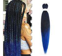 Silk-co 50cm-Capelli per Treccine Africane Treccia Finta Extension Treccine Afro Capelli Finti per Treccine Colorate-Nero Scuro a Blu