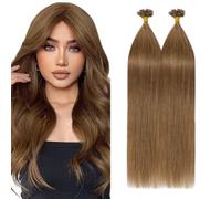 Silk-co 60cm Extension Capelli Veri Cheratina 100 Ciocche #6 Marrone Chiaro Capelli Umani Brasiliani 1g/ciocca U-Tip Bonding Remy Hair