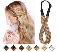 Silk-co Extension Capelli in 5 Treccine Fermacoda Capelli Finti 2.5cm Larga Fascia Regolabile Posticci per Capelli Accessore Donna-Biondo Sbiancante Mix Biondo Miele
