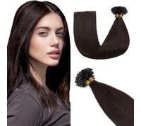 Silk-co Extension Capelli Veri Cheratina 100 Ciocche #2 Marrone Scuro Remy Hair Extension Keratina Capelli Umani 0.5g/ciocca 50g/pacchetto