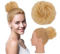 Silk-co Grande Chignon Finto per Capelli Ricci 45g Chignon Capelli Veri Umani Naturali Coda Extension per Donna, Biondo Sbiancante