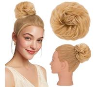 Silk-co Grande Chignon Finto per Capelli Ricci 45g Chignon Capelli Veri Umani Naturali Coda Extension per Donna, Biondo Naturale