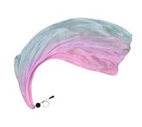 Silk Dance Veil - Flow Arts Ribbon, Streamer di bandiera POI | Nastro multicolore per espressione creativa, elegante accessorio in seta con colori graduali per spettacoli di danza del ventre e prestaz