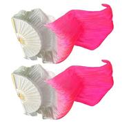 Silk Fans, Gradient Faux Silk Veil Fan, Chinese Dance Performance Punkah, Long Flowing Props for Dancer, Art Showcase, Cultural Festival, or School Stage Events, Dancing