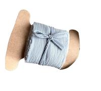 Silk Hand Tear Curled Edge Ribbon Chiffon Wedding Invitation Holding Flower Binding Transparent Scene Decoration(Color-09)