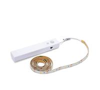 Velamp Silk Kit Striscia LED 1m. 110 lumen, 4000K. Funziona con 4 Pile AA (Non Incluse). con rilevatore di Movimento. Biadesivo 3M Fornito, Bianco