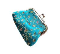 Silk Mini Wallet - Floral Pattern Hasp Closure Pocket Purse for Women & Men(Style3)