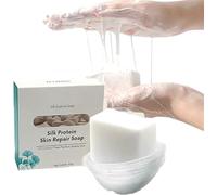 Silk Protein Skin Repair Soap, Goat Milk Soap Bars, Deep Cleansing Oil Control Moisturizing, Natural and Organic Ingredients, for All Skin Types, 100g. (1pcs)