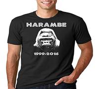 Silk Road Tees Men's Harambe Men T-Shirt Gorilla Harambe Tee Shirt 1999-2016 Harambe Tee Unisex Short Sleeve T-Shirt Black XL