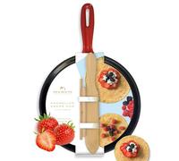 Silk Route Home - Padella in ghisa per crêpe e pancake, 25 cm, con spalmatore