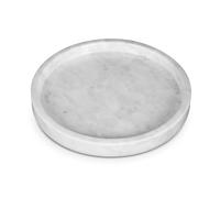 Silk Route Home Vassoio rotondo in marmo bianco vassoio multiuso diametro 25 cm, bagno, stoccaggio, comò, organizzatore, bancone della cucina, comodino, vassoio per caffè e vassoio decorativo