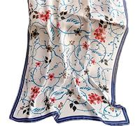 Silk Scarf da donna Shawl Blue Stain Neckerchief Head Wraps Thin Ladies Beach Shawl Vintage Painting Bridal Belt Chiffon Scarf Muslim Colorful Cloth Christmas Decorations Scarf White, Fiore blu