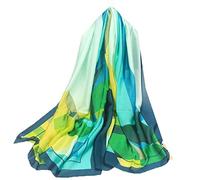 Silk Scarf Women Shawl Green Scarf Neckerchief Head Wraps Thin Ladies Beach Shawl Vintage Painting Bridal Belt Chiffon Muslim Colorful Cloth Christmas Scarf