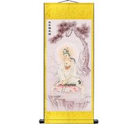Silk wall hanging,chinesescroll painting,Wall Art Prints,Wall Decor Living Room Decorations,Chinese Scroll Paintings Hanging Art,Guanyin Bodhisattva Hanging Decorations(Color:C,Siz ( Color : B , Size