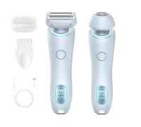 Silkbabe Lady Shaver, Silk Babe Electric Razor, Waterproof Wet & Dry Dual Head Bikini Razor, for Leg Arm Underarm Bikini Area (Blue)