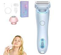 Silkbabe - Rasoio elettrico Silkbabe on The Go Lady Shaver, 2 in 1, bagnato e asciutto, lenisce delicatamente, rallenta la crescita dei capelli, per viso, labbra, mento, ascelle, gambe (blu)