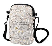 Silken Windhound The Anatomy of Dog Owner Crossbody Bag Memorial Dog Keepsake Gift Animal Lovers, Silken Windhound, INCH