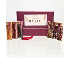 Silkflair "Uno, Nessuno, 100.000 - Sei peperoncini in cerca d’autore" | 6 varietà in vasetto, dal delicato Piment d’Espelette AOP all’intenso Habanero Red Savina. Cofanetto regalo gourmet
